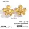 Pendientes Myya de Acero Inoxidable y Acero de Titanio con Forma de Flor y Concha, Venta Caliente Transfronteriza Europea y Americana, Pendientes Modernos Elegantes que no se Desvanecen