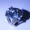 Zhen Rong desea un nuevo anillo de circonita con incrustaciones en forma de gota de agua y pera, creativo europeo y americano, diamante flash, compromiso, joyería de plata al por mayor