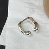 Fan Zhiqiao Plata Esterlina 925 Joyería Estilo Coreano Anillo Joyería Personalizada de Moda Anillo Abierto Asimétrico