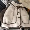 ¡Grueso y con estilo! Chaqueta de lana de cordero coreana con solapas para bebé 2026 Invierno Moda Infantil Abrigo de algodón grueso