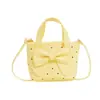 2026 Nuevo Bolso de Mano con Estampado de Lunares para Niños, Bolso Cruzado con Lazo Grande, Mini Bolso Cubo Estilo Dulce para Niñas