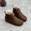 2025 Outono/Inverno Novo Algodão e Linho Estilo Retrô Slip-On Solado Macio Superfície Macia Feito à Mão Botas Simples Couro de Camurça Elástico Sapatos