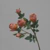 5 cabezas de rosa con borde quemado, flor artificial retro de seda, decoración de flores falsas, flores secas de imitación, ropa suave para el hogar, marchitar, secar, boda