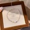 Galáxia Névoa Roxa~Pulseira com Pingente de Flor de Zircônia Gota d'Água Estilo Minimalista Coreano Ins Pulseira Joia de Luxo Leve de Alta Qualidade