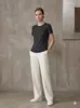 Camiseta de Mujer Chao Fine Australiana 100% Lana Merino Cuello Redondo Tejida Manga Corta 26 Verano Color Sólido Aspecto Adelgazante Versátil