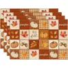Mantel Individual de Cosecha de Otoño para Acción de Gracias con Estampado de Calabaza y Hoja de Arce, Mantel de Tela Aislante, Mantel Decorativo de Mesa para el Hogar Transfronterizo
