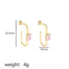 Pendientes Europeos y Americanos de Alto Nivel, Nicho, Forma de U, Acero de Titanio para Mujer, Lujo Accesible, Pendientes Coloridos de Zirconia, Pendientes, Venta Directa de Fábrica