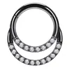 Aço Inoxidável 316 Argola Fechada para Nariz Septo Nasal Zircônia Incrustada Brincos Anel para Cartilagem da Orelha Conch Joias para Piercing