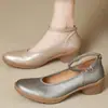 Zapatos Mary Jane estilo francés para mujer, nuevo modelo 2025, tacón grueso, corte bajo, piel suave, cómodos para ir al trabajo