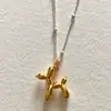 Ins Internet Tendencia Personalizado Colgante Perro Globo Collar Simple Hip-Hop Estilo Frío Geométrico Animal Cadena Clavícula para Mujeres