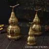 Entrada de Sala de Estar Oficina Calabaza de Cobre Hueca de la Fortuna Adornos de Artesanía Metálica Calabaza de la Fortuna de Latón con Base