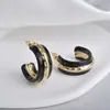 Pendientes de Círculo con Goteo de Aceite de Diseño de Nicho Retro Europeo y Americano Sensación de Lujo Ligero de Gama Alta Personalidad Exagerada Pendientes Elegantes Pendientes para Mujer