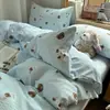 Algodón Puro Grado A para Mamá y Bebé Algodón en Bola Dibujos Animados Frescos Funda de Edredón Sábana Bajera Ropa de Cama para Dormitorio Estudiantil 4