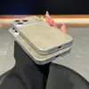 Adequado para iPhone 17 Pro Max, capa de celular de couro de cordeiro galvanizado com janela grande, capa de proteção total anti-queda para Apple 16