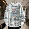Aliexpress Otoño e Invierno Exportación Nuevo Tejido de Punto Jacquard Casual de Moda para Hombre Suéter de Punto de Cuello Redondo para Hombre