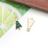 Colgante navideño de aleación de aceite con gota de oro KC de 20 tipos mixto, accesorios de joyería para bricolaje, colgante de joyería, árbol de Navidad.