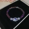 ¡Pulsera apilada de diamantes de colores! Pulsera de calabaza con circonita chapada en oro real, joyería de diseño niche estilo ins coreano para mujer