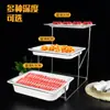Prato de Frutas de Múltiplas Camadas Bandeja de Sobremesa e Bolo de Melamina com Tampa Suporte de Exibição de Alimentos para Buffet Multifuncional de Três Camadas