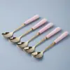 Juego Premium de Tenedor y Cuchara para Fruta con Tarro de Cerámica Martillada para Almacenamiento, Palillos para Fruta de Acero Inoxidable para el Hogar, Tenedores para Postre al por Mayor