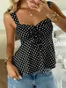 Camisola de Verano 2026 Nueva con Lunares Camisa Fresca y Dulce Estilo Vacacional Europeo y Americano Camisola para Mujer