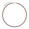Colar Feminino Vintage com Contas de Cristal Vermelho e Azul Design de Nicho Ins Estilo Elegante Acessórios de Colar Senso de Atmosfera Corrente para Clavícula