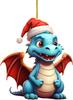 Colgante plano acrílico de la nueva serie de dinosaurios navideños de Amazon transfronterizos para decoración navideña de coches.