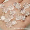 Flor de rosa transparente acrílica flor com furo passante flor feita à mão diy grampo de cabelo acessórios de cabelo pulseira acessórios de joia material