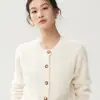 Colección Otoño/Invierno 2026 de Bai Cai Rong: Suéter cárdigan de punto trenzado con cuello redondo, engrosado y cálido, prendas de punto de Outerwear estilo europeo y americano