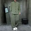 Otoño/Invierno 2026 Nuevo Conjunto Tang de Estilo Chino para Hombre Pana Vintage Holgado Talla Grande Estilo Nacional Conjunto de Dos Piezas