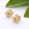 Nueva versión coreana de trébol de cuatro hojas de oro real de 14k chapado en cobre puro con palabra I, accesorios de bricolaje, venta al por mayor directa de fábrica