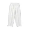 E14 Pantalones Deportivos Casuales de Algodón Puro con Cordón en la Pierna, Combinan con Todo, Simples, Cómodos, Color Sólido, Unisex