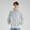 Mesmo estilo de uma certa roupa de proteção solar de seda gelada de banana 2026 novo verão proteção UV para pessoas baixas roupa externa larga masculina