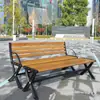 Sillas de Parque, Bancos para Exteriores, Sillas con Respaldo para Exteriores, Asientos de Ocio de Madera Maciza Anticorrosiva, Madera Plástica, Bancos para Patio Comunitario