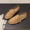 Zapatos casuales retro versátiles, mocasines, zapatos de mujer, nuevo estilo con tacón oculto, estilo coreano, mocasines de otoño 2026, con hebilla