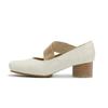 Sapatilhas Prateadas para Mulheres, Sapatos Mary Jane Estilo Ballet de Couro Genuíno, Sapatos Femininos Versáteis de Salto Alto, Sapatilhas de Ballet Rasas Retrô Francesas
