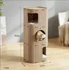 Casa de gato inter-regional adequada para todas as estações, villa de escalada de gato fechada de inverno com camada dupla espessa, casa de gato integrada de feltro isolada de três camadas