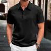 Camisa Polo de Manga Curta com Gola Reversível para Homem, T-shirt de Verão de Marca Tendência, Estilo Coreano Slim Fit Nova Camiseta Versátil Top, Venda Direta do Fabricante