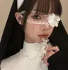 Nuevo Pasador de Encaje Cruzado de Halloween para Mujer, Accesorio de Pinza Lateral con Forma de Corazón y Lazo Estilo Gótico Oscuro