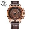 Relógio Masculino OCHSTIN/augustdon 075B Mostrador Grande Três Mostradores Pequenos Calendário de Água Quartzo Pulseira