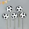 Decoração de Bolo de Futebol Enfeites Bola de Futebol de Borracha Macia Menino Ídolo Masculino Tema Menino Decoração Arranjo de Aniversário Toppers de Futebol