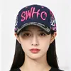 Nuevo Sombrero Estampado para Mujer, Gorra de Béisbol Estilo Coreano de Primavera, Moda Casual Bordado de Letras Sombrero para Protección Solar al Aire Libre