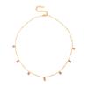 Colar Exuberante Rosa Estilo Resort com Borla de Zircônia Aço Titânio Francês High-End Corrente para Clavícula Estilo Igual de Blogueira