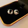 Pendientes Redondos de Perla Geométricos de Circonita Estilo Francés Pendientes de Lujo Ligero de Gama Alta Pendientes de Moda Exquisitos Personalizados para Mujer