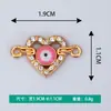 Atacado Estilo Coreano Pingente Duplo Criativo Coração Olho do Diabo Strass Liga Colar Pulseira Pingente Joias Acessórios DIY