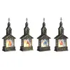 Luzes de Velas Eletrônicas de LED Novas Transfronteiriças, Lanternas de Vento Decorativas, Enfeites de Casinha de Madeira Pequena, Luzes Noturnas Criativas para Atmosfera de Feriado