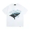 REPRESENT Marca de Tendencia de Nicho con Estampado de Tiburón Verano Americano Suelta Camiseta de Manga Corta para Pareja Hombres y Mujeres Forro Base