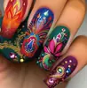 Parches para Uñas de Comercio Exterior Más Vendidos, Colores Contrastantes, Estilo Sexy Europeo y Americano de Ensueño, Parches para Uñas Cuadrados de Longitud Media Usables al Instante, Venta al Por Mayor