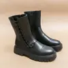 Botas de trabajo, zapatos de hombre para motocicleta, botas Martin de caña alta, botines Chelsea, zapatos de cuero de caña alta estilo británico para hombre, botines de cuero suave con suela gruesa