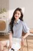Camisa Branca de Cetim de Manga Curta Feminina Verão OL Profissional Vestido Elegante com Caimento Gola Polo