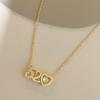 Design Exquisito Zircônia Microincrustada 520 Colar do Amor Feminino Retrô Luxo Leve High-end Colar Versátil Corrente da Clavícula